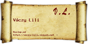 Váczy Lili névjegykártya