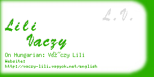 lili vaczy business card